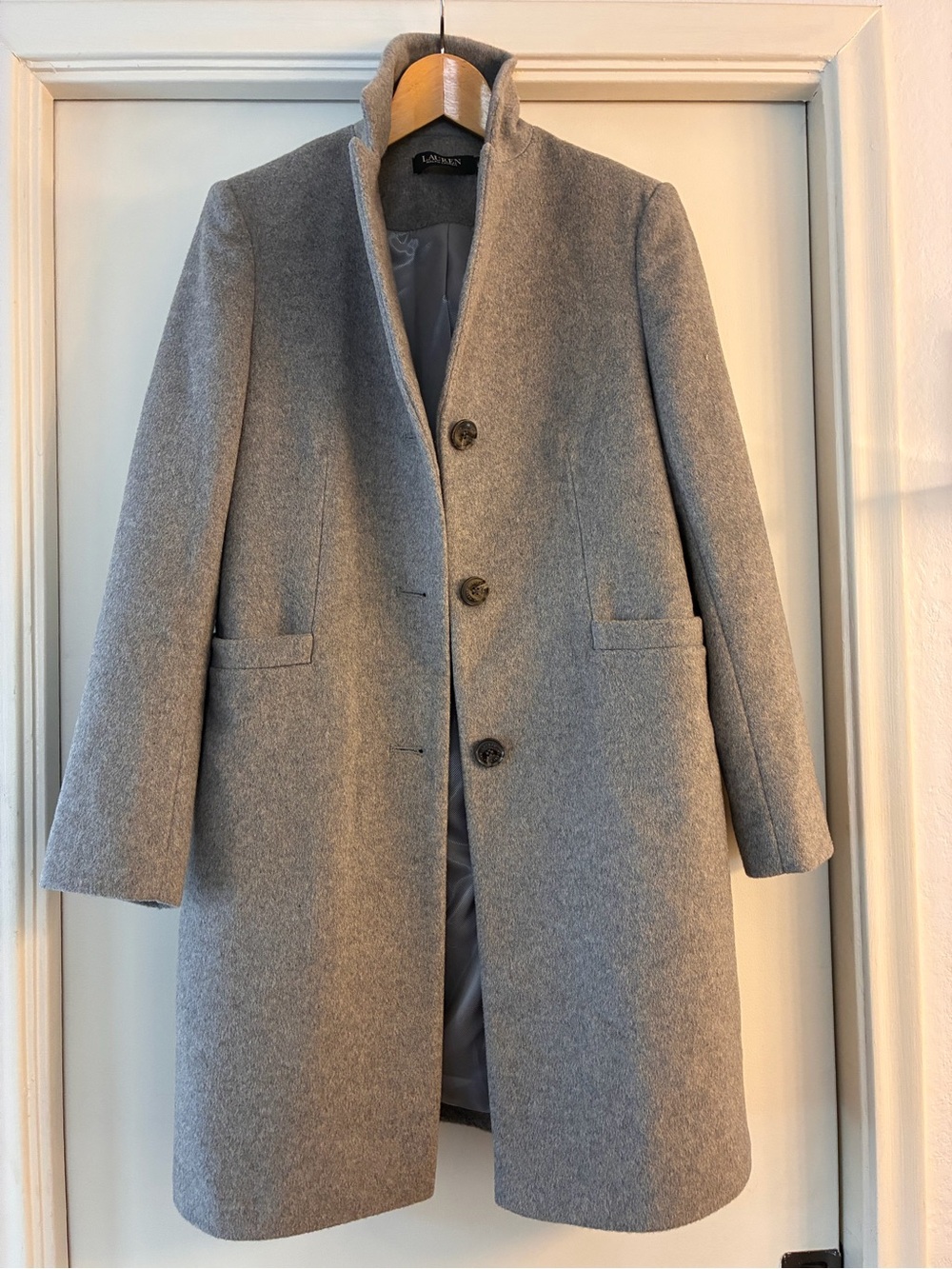 Ralph Lauren Light Grey wool blend Coat - Picture 9 of 10